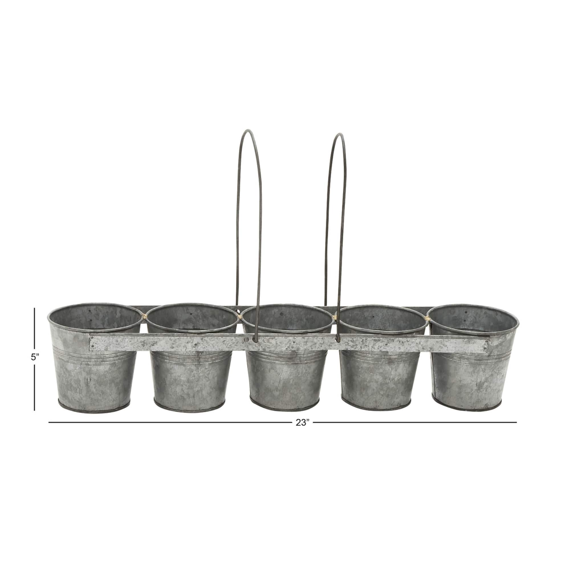 Gray Metal Farmhouse 5-Pot Planter